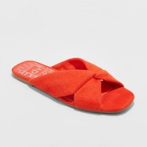 DV Red Addie Microsuede Knotted Slide Sandals